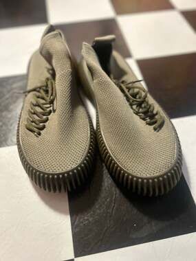 Bottega Veneta Ripple Tech-Knit Lace-up Sneakers Khaki